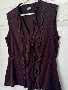 Converse One Star Blouse Top in Dark Plum Size XL
